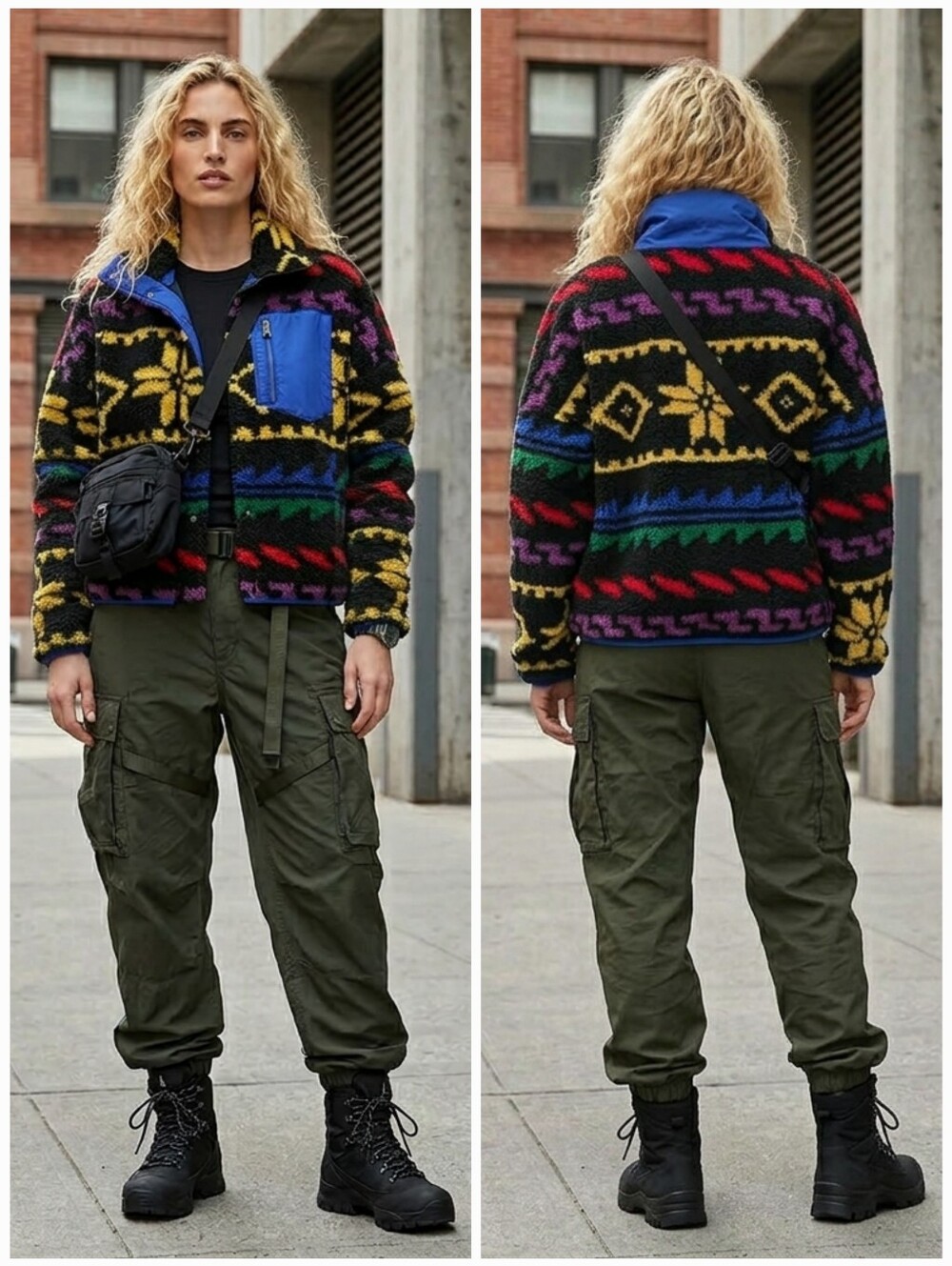 NWOT Polo Ralph Lauren L Gorpcore Indie Sleeze Urban Southwestern Sherpa Jacket